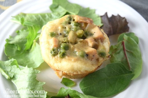 Mini chicken pot pies and a fun and delicious way to enjoy the classic dish.