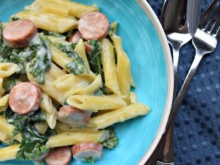 One Pot Smoked Sausage and Kale Pasta
