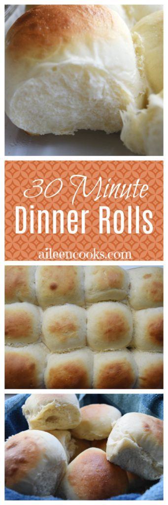 30 minute dinner rolls are perfect for Thanksgiving dinner or as the base for sliders!