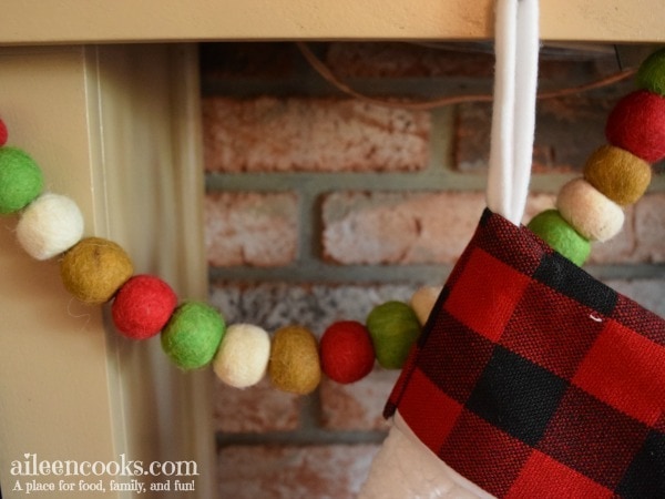 I decorated our christmas mantel in this fun buffalo plaid this year. 