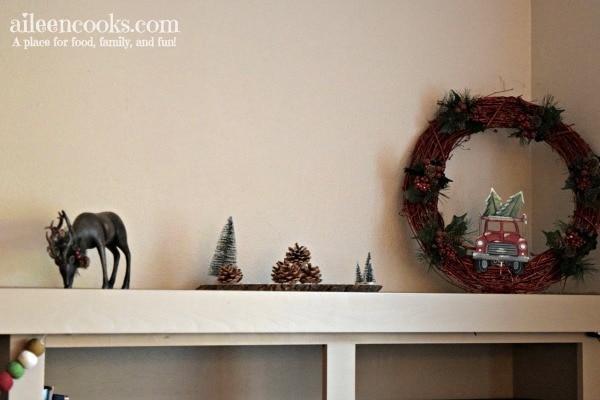 I decorated our christmas mantel in this fun buffalo plaid this year.