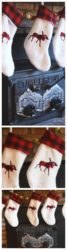 I decorated our christmas mantel in this fun buffalo plaid this year.