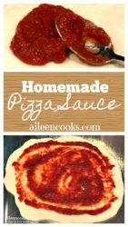 Our quick and easy recipe for no-cook homemade pizza sauce! We make this recipe each week for our pizza and a movie family night!
