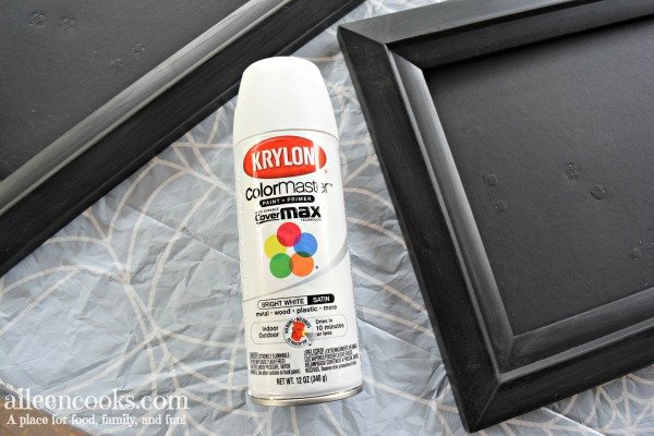 Learn how to spray paint black picture frames white with this easy to follow tutorial!