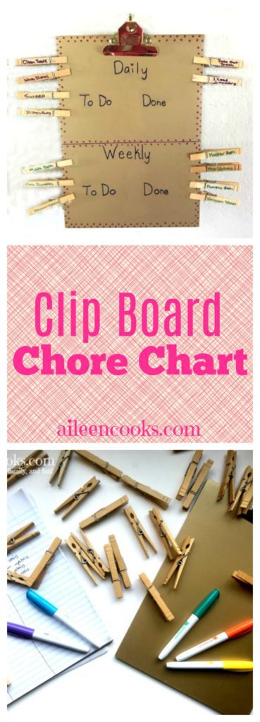 The best way to customize your chore list! Make a Clipboard Chore Chart with Clothespins and a few items around your house. This post shows you how to make it pretty, too!