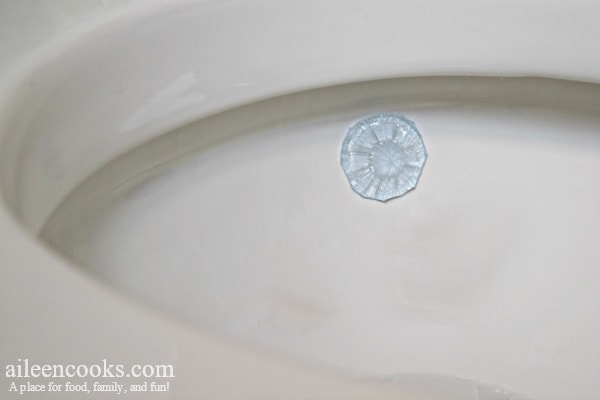fresh gel applied to toilet bowl