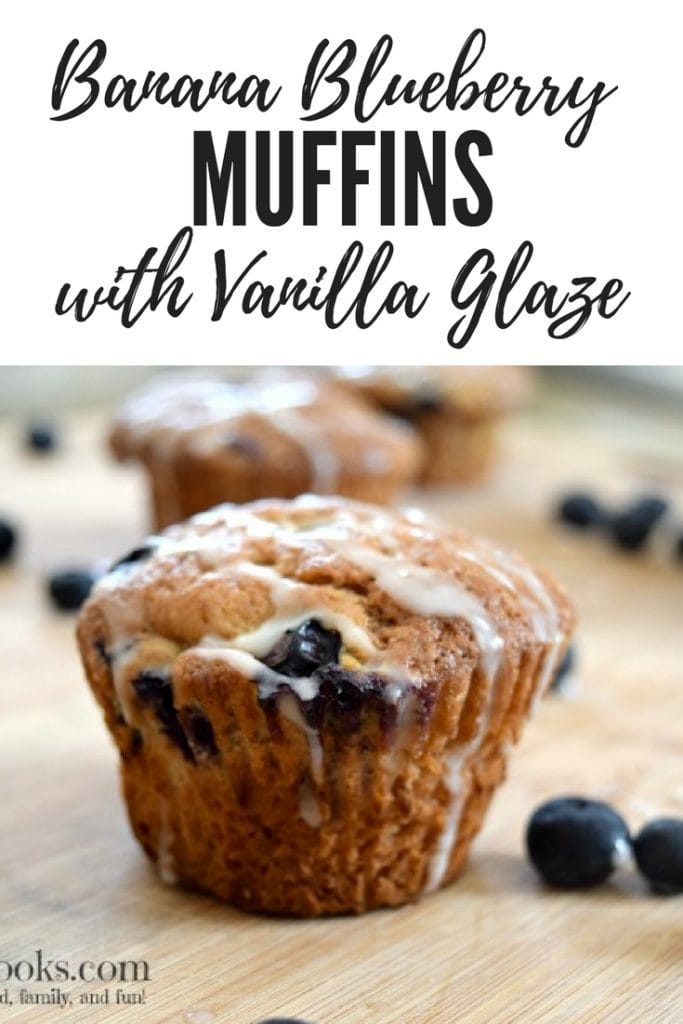 banana blueberry muffins with vanilla glaze recipe