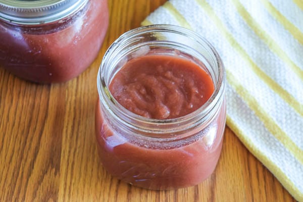 instant pot strawberry applesauce in jars. 