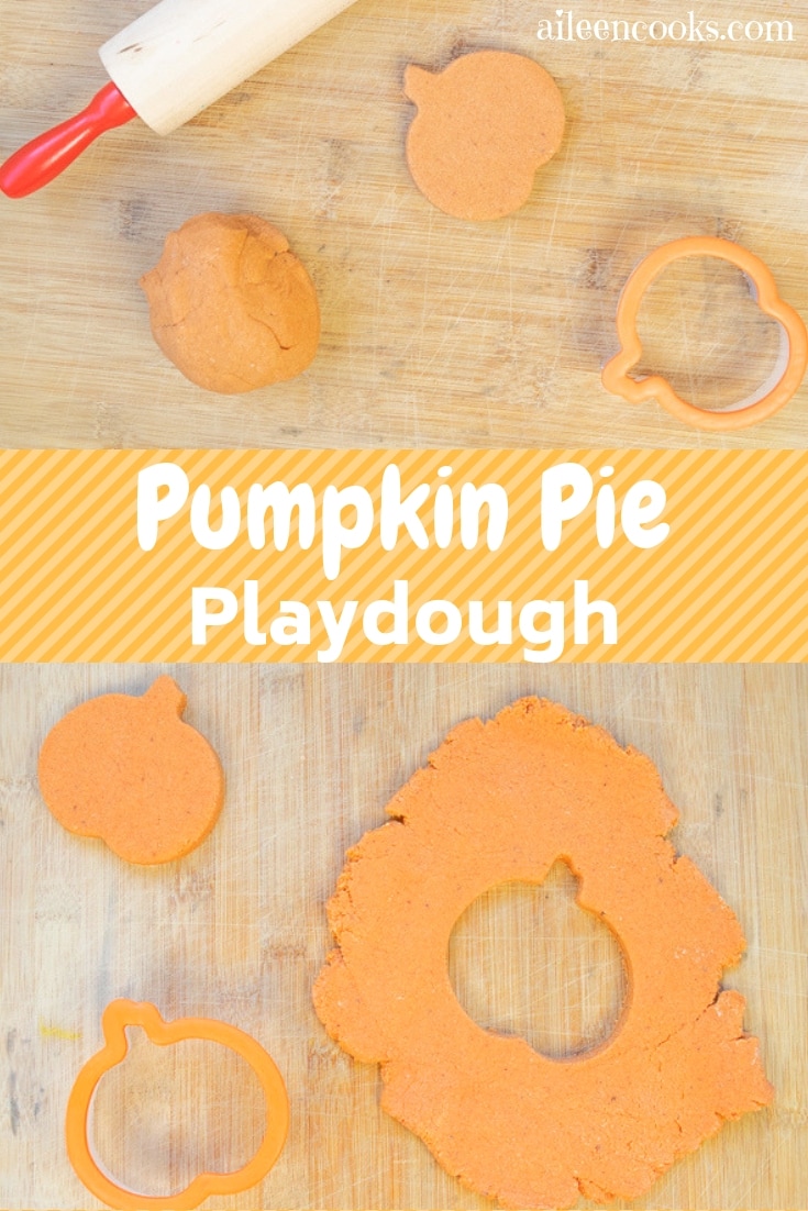 Whip up a batch of this festive pumpkin pie playdough for the little pumpkin in your life. It's easy to make with simple pantry ingredients and the pumpkin spice scent is perfect for Fall!