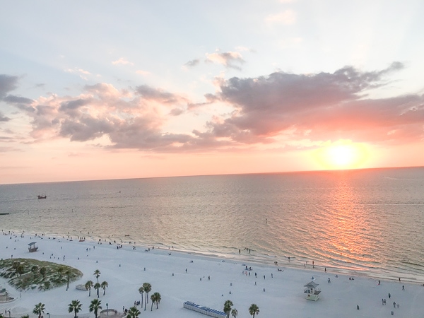 Sunset on Clearwater Beach.