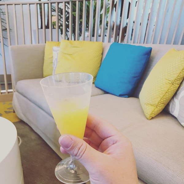 A mimosa in the lounge of the Wyndham Grand Clearwater Beach.