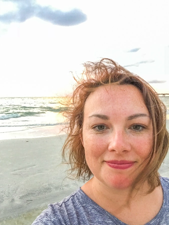 A selfie at sunset on the beach.