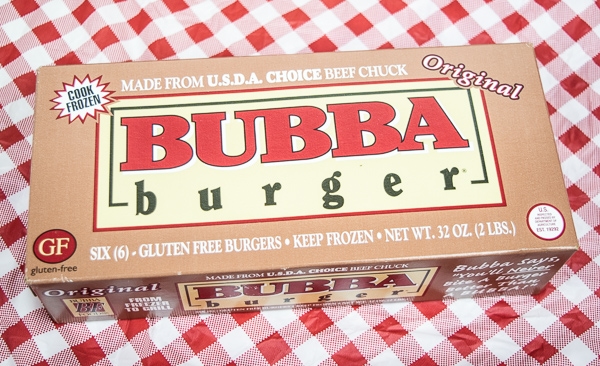 Bubba burgers ready to be grilled and served with zesty fries.