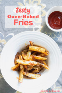 Whip up a batch of these tender and spicy oven-baked zesty fries and pair them with your favorite sandwich or burger.