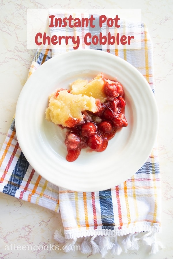 You need this instant pot cherry cobbler in your life! With the sweet-tart cherries and the chewy cobbler topping, it's perfect for a holiday meal or just an ordinary Friday night. 