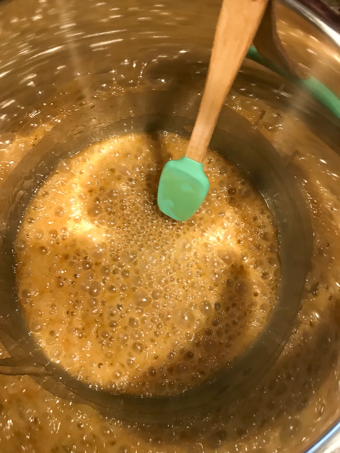 Honey and butter melted together in the instant pot.