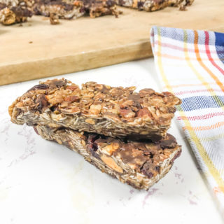 instant pot granola bars stacked up.