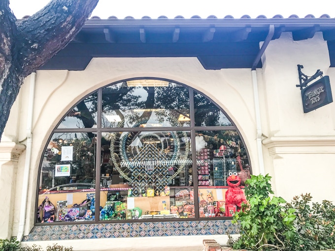 The store front of Thinker Toys in Carmel by the Sea, CA