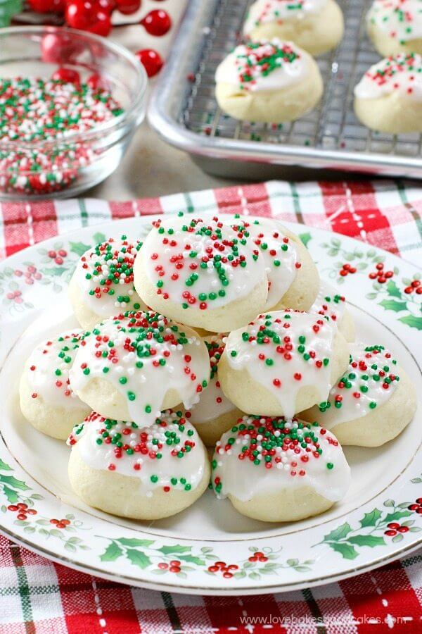 Italian anise cookies with colorful sprinkles.