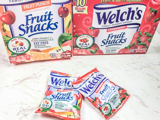 Two boxes of Welch's Fruit Snacks.