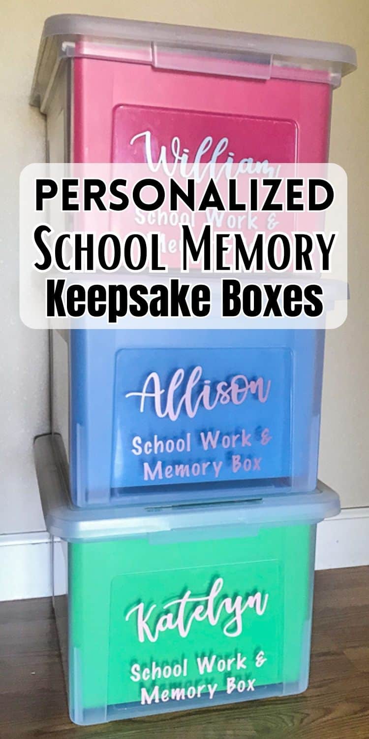 DIY Kids' School Keepsake Bin Kit Personalized Keepsake Box, Memory Box,  Artwork Organization, Schoolwork Bin Folders Not Included 