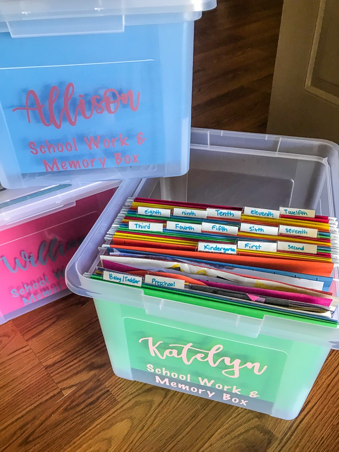 DIY Kids' School Keepsake Bin Kit Personalized Keepsake Box