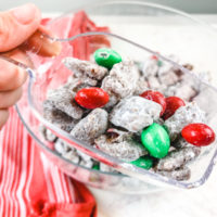 A scoop of christmas puppy chow.