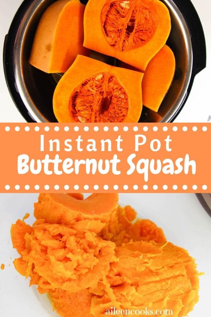 Collage photo of instant pot butternut squash.
