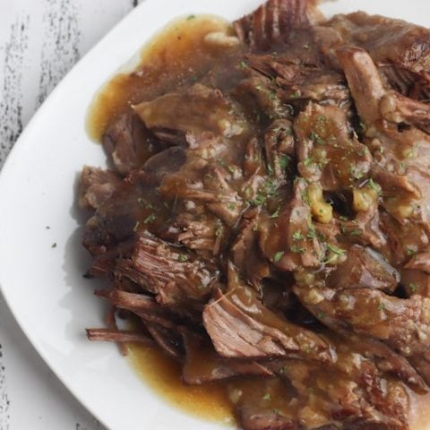 Close up of instant pot roast beef.