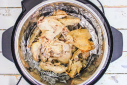 Chicken wings inside instant pot.