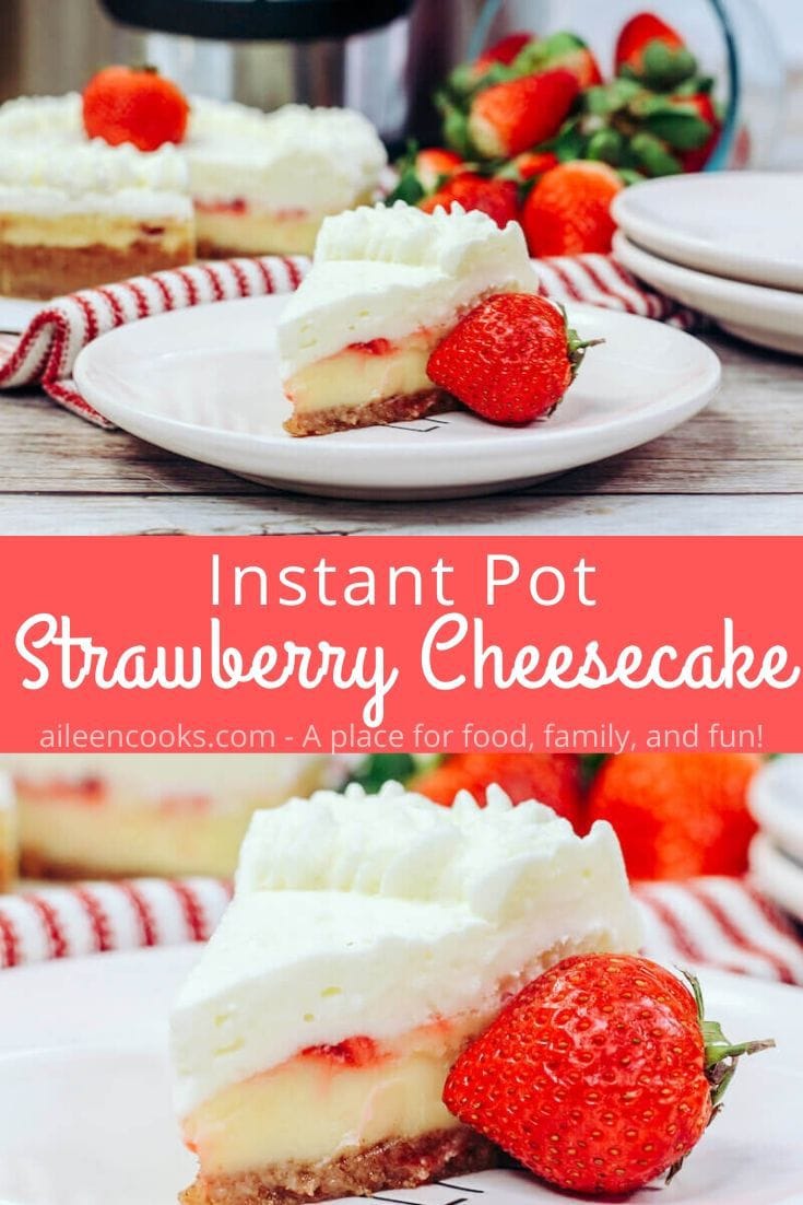 Instant Pot Strawberry Vanilla Cheesecake (Step-By-Step Recipe)