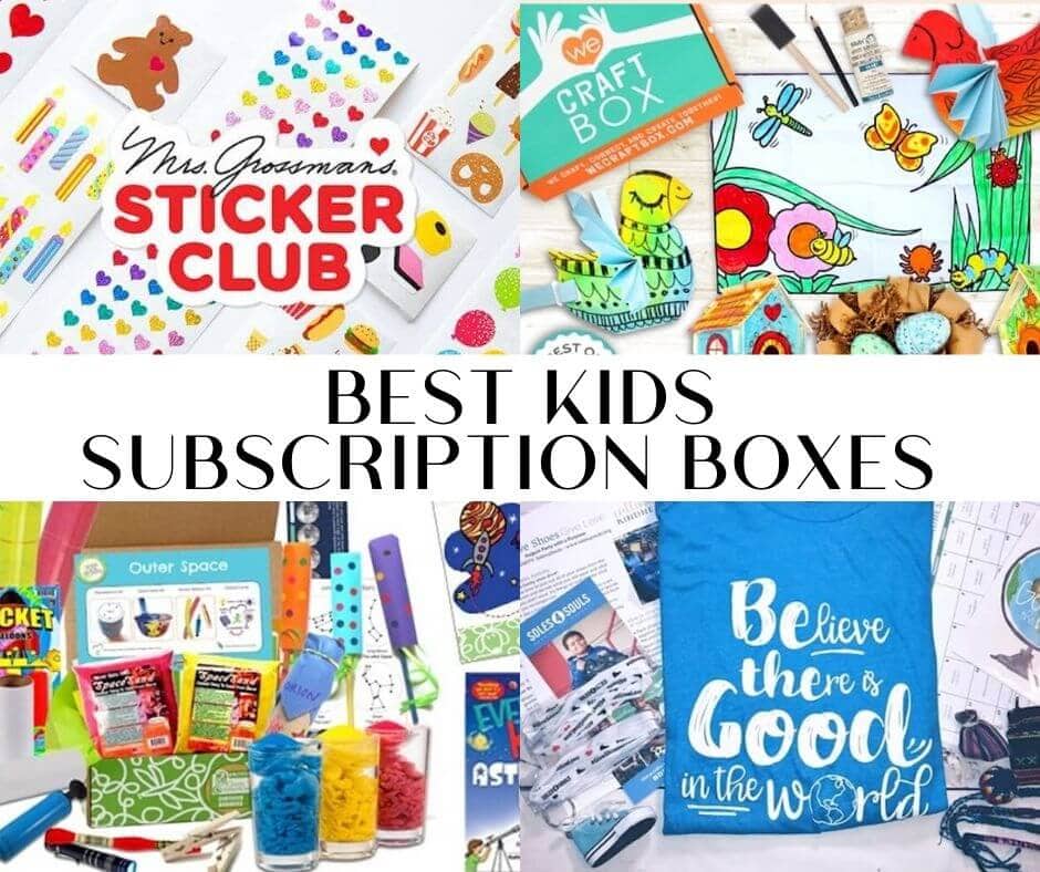 Collage photo of subscription boxes for kids.