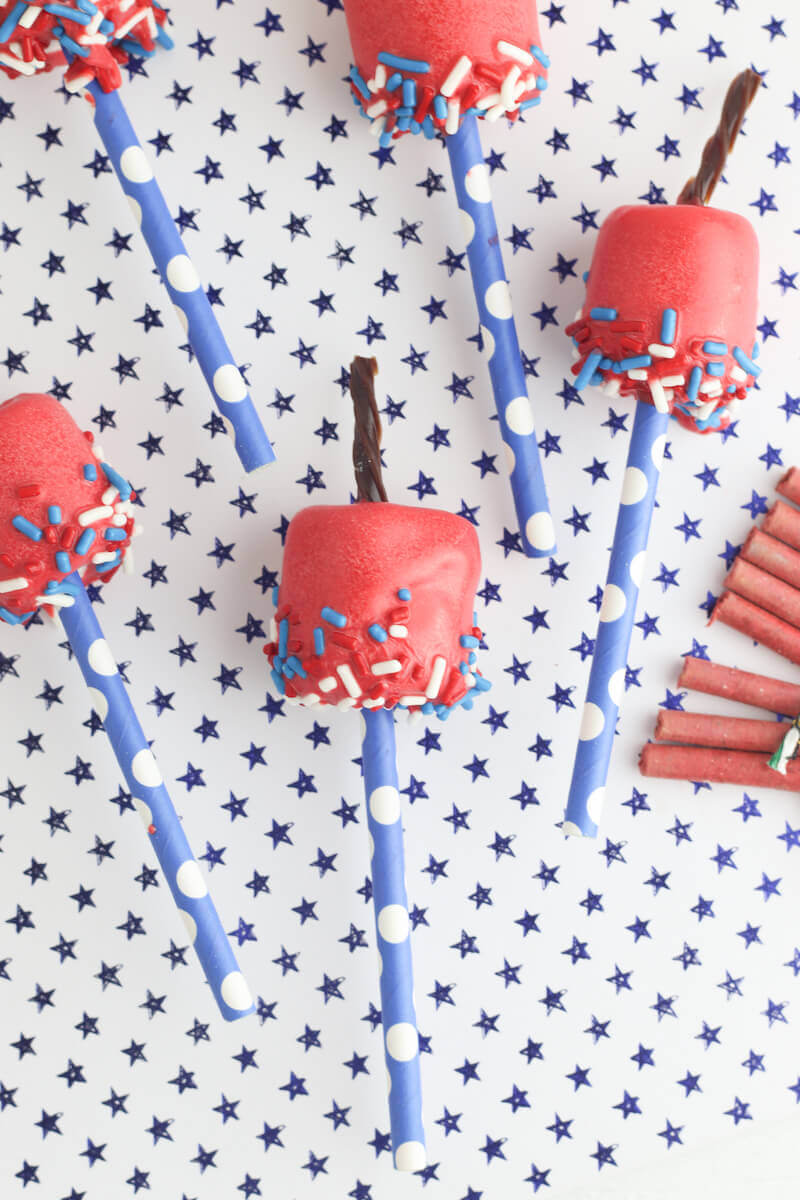 Fourth of July Marshmallow Pops - Aileen Cooks