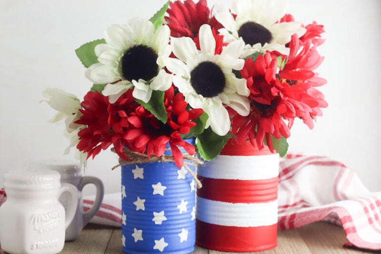 DIY American Flag Vases