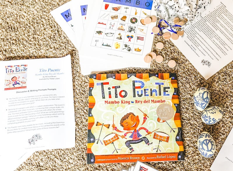 The children's book Tito Puente laid on the floor.