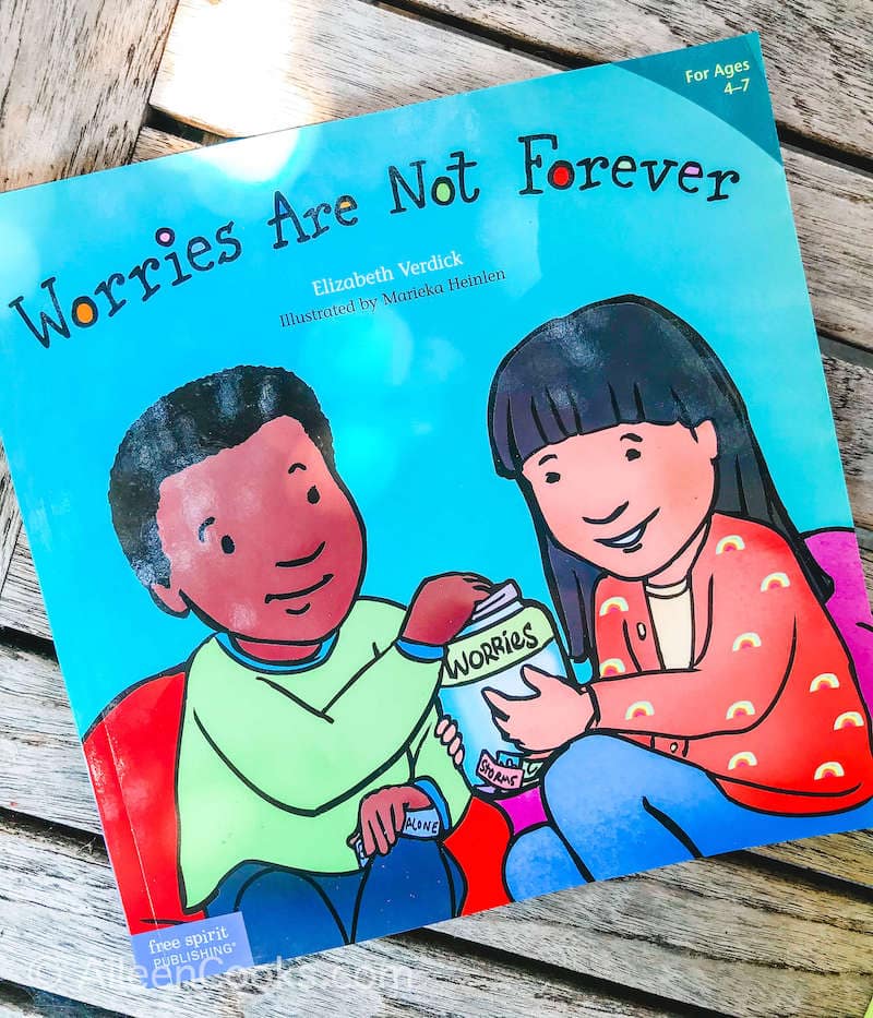 A blue story book called "Worries Are Not Forever".