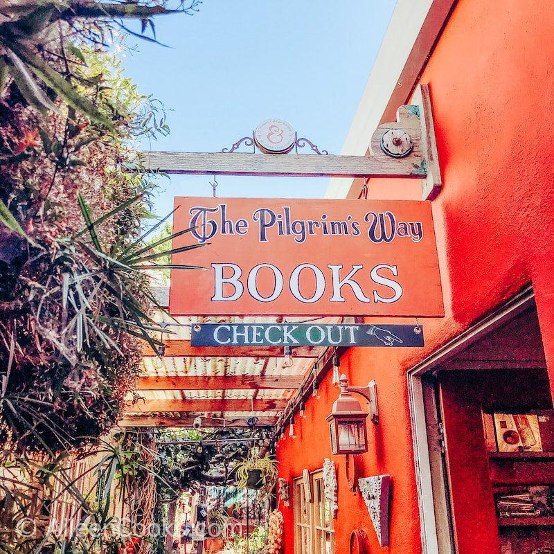 A bookstore sign in Carmel. 