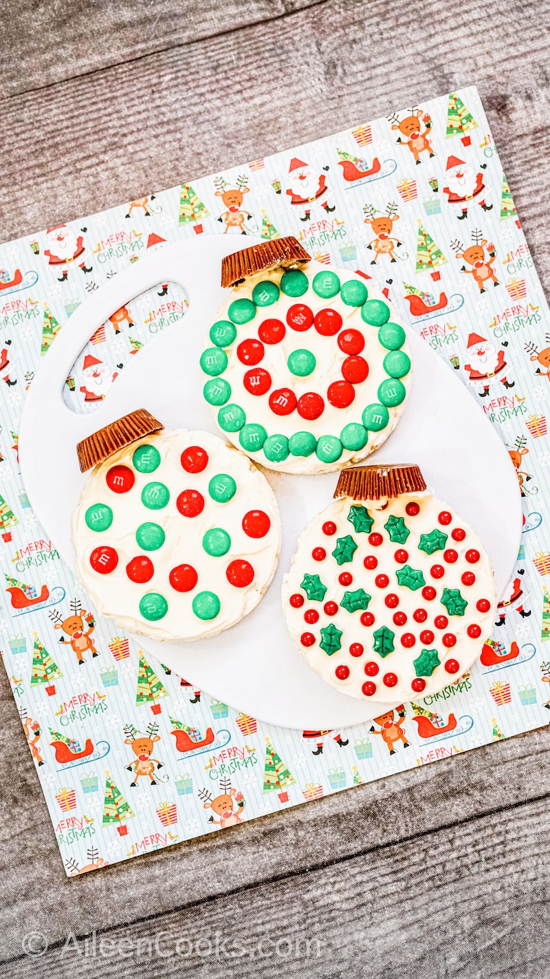 Rice Cake Ornaments Ingredients Including Sprinkles, Candy, and Rice Cakes
