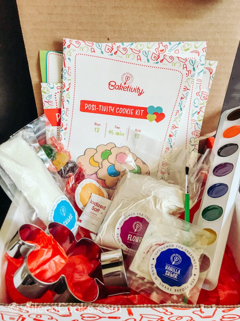 Inside the Baketivity baking subscription box for kids.