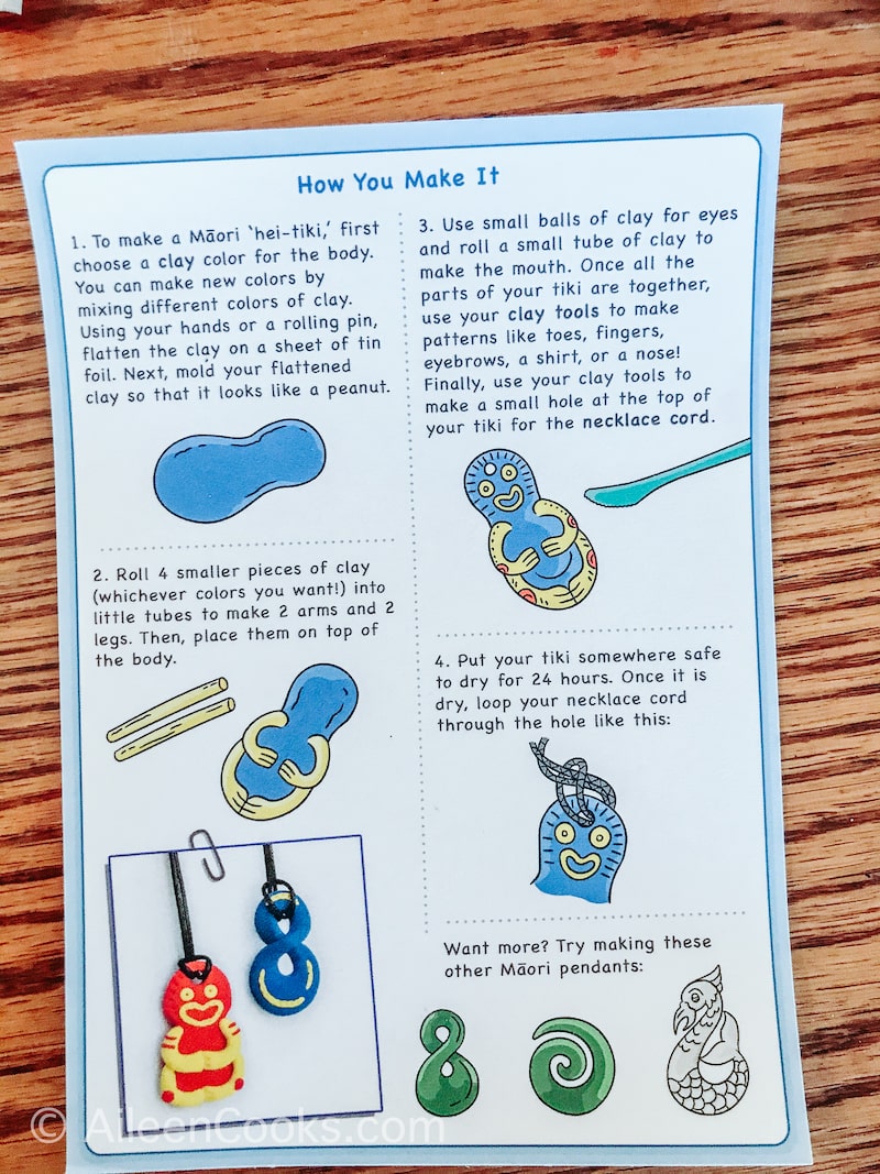 The information pamphlet on making Maori Necklaces.