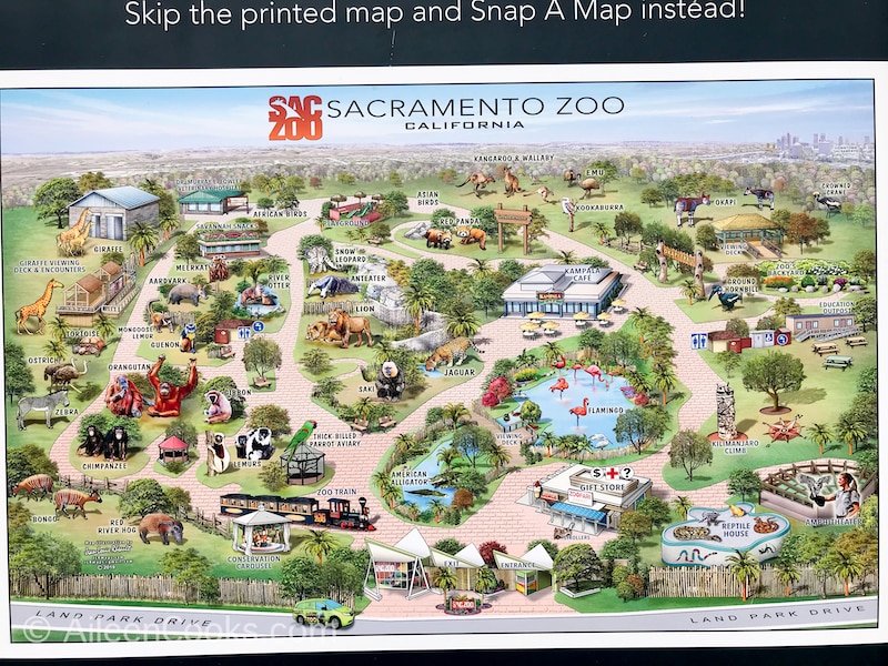 Map of the Sacramento Zoo.