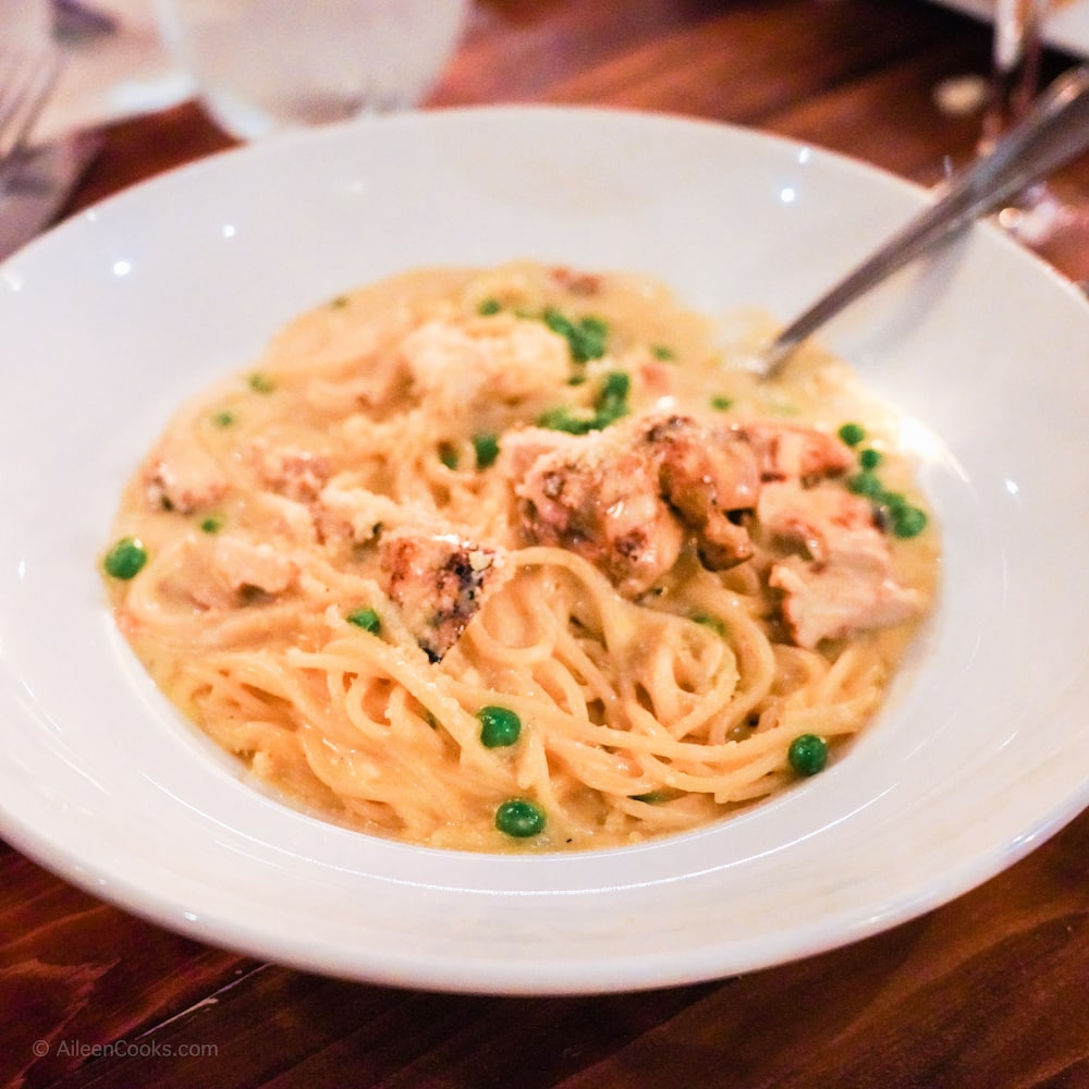 A bowl of pasta at Mission Bistro in Carmel.