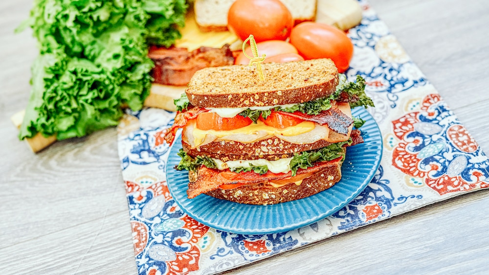 Air Fryer Turkey Club Sandwich - Aileen Cooks