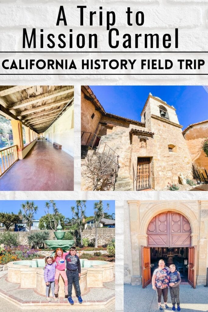 Collage of pictures of Mission Carmel.