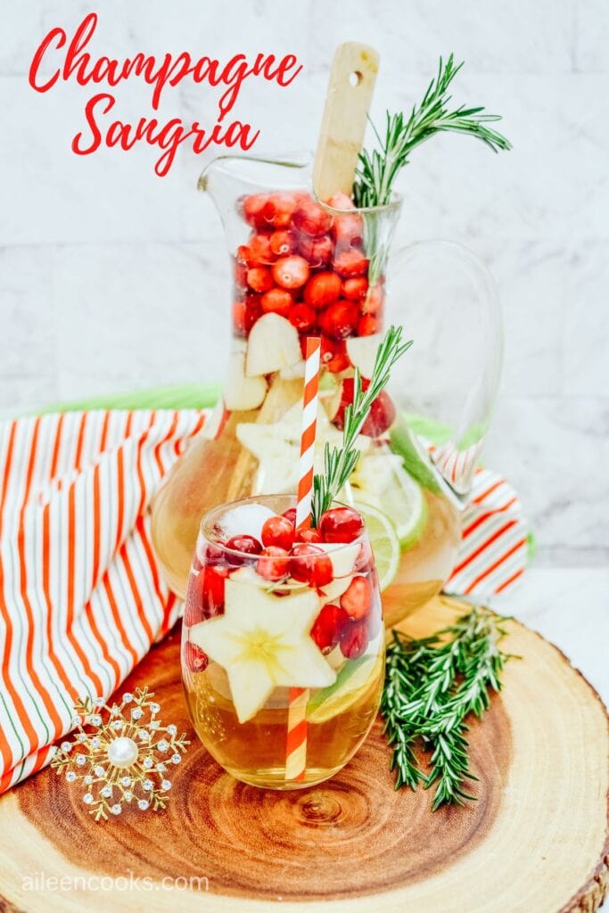 Give your favorite glass of sangria a bubbly makeover! If you have something to celebrate, then you just have to mix-up a delicious serving of my Champagne Sangria. It’s full of flavor and bubbly goodness!
