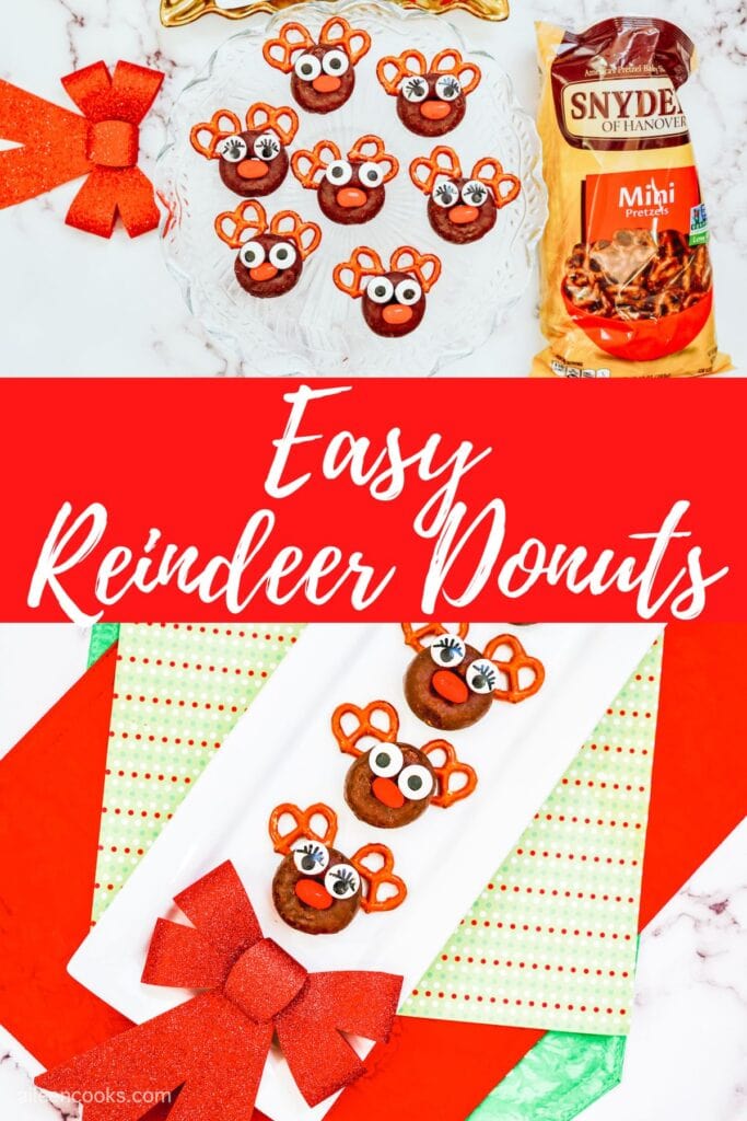 DONUT stress! We’ve got the best Christmas dessert for you! These Reindeer Donuts are an easy solution to filling up your dessert table with the cutest, most thematic treats for the holiday season.